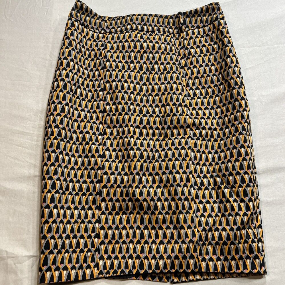 Mossimo Black Yellow Geometric Print Pencil Skirt – Size 6